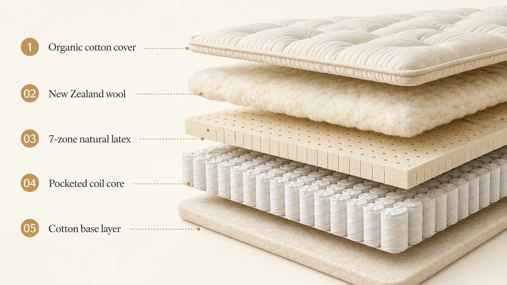 Purelay mattress natural layer construction